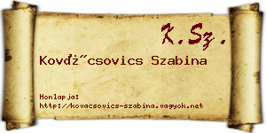 Kovácsovics Szabina névjegykártya