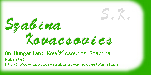 szabina kovacsovics business card